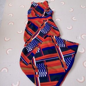 Vintage 60s Geometric Mod Maxi Dress